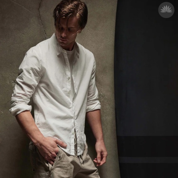 SALE James Perse Standard Men's Button Down Shirt White 0 (XS) 100% Cotton NEW - Picture 2 of 15